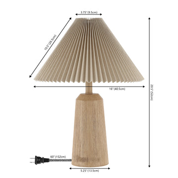 Arvid 20.5" Rustic Scandinavian Resin/Iron Lighthouse LED Table Lamp with Pleated Shade - JONATHAN Y